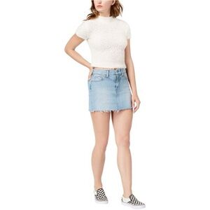 Hudson Womens Front Yoke Raw Hem Denim Skirt - Size 25